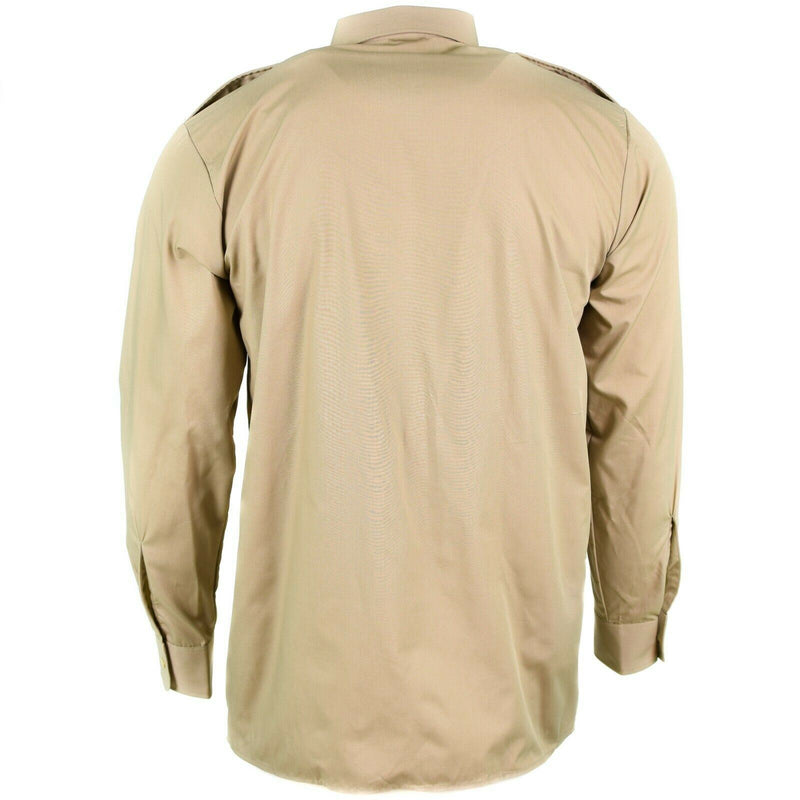 Genuina camisa del ejército belga Fatiga Surfplus Chino Caki Miltea Muny Long New