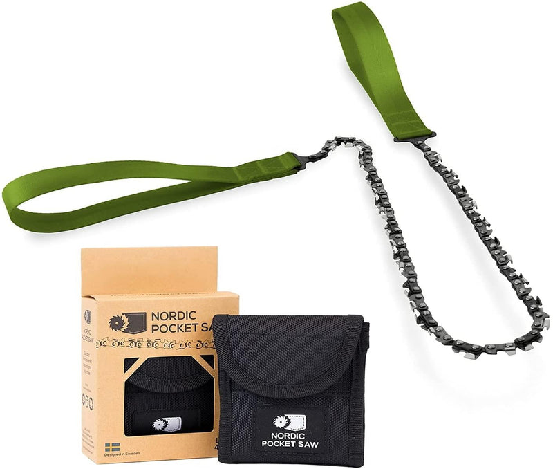 Nordic Pocket Saw Manijas verdes de calidad de motosierra manual de emergencia de emergencia al aire libre
