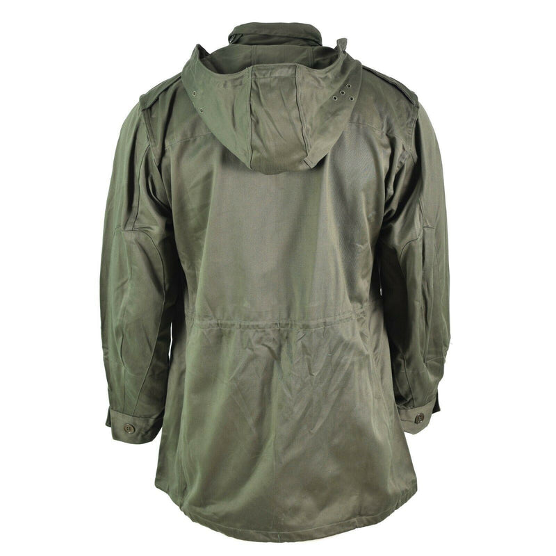 Ejército francés original Olive OD Chaqueta Fatiga Combate Militares capladas Parka sateen