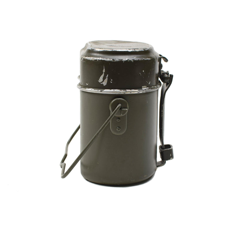 Kit de desorden militar militar austriaco original de aluminio senderismo para acampar utensilios de cocina para acampar