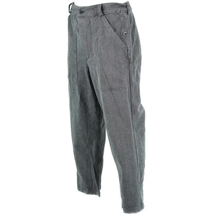 Pantalones de trabajo de mezclilla genuinos del ejército suizo pantalones grises ropa de trabajo de servicio militar - GoMilitar
