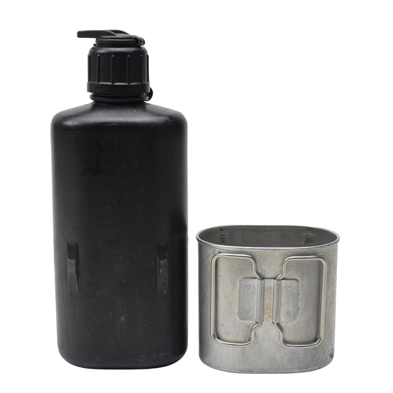 Frasco de bebidas del ejército suizo Switzerland Botella de agua Military Cantaen & Copa M84