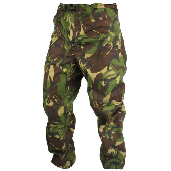 Combate militar del ejército británico original DPM CAMO Pantalones de lluvia impermeable Goretex