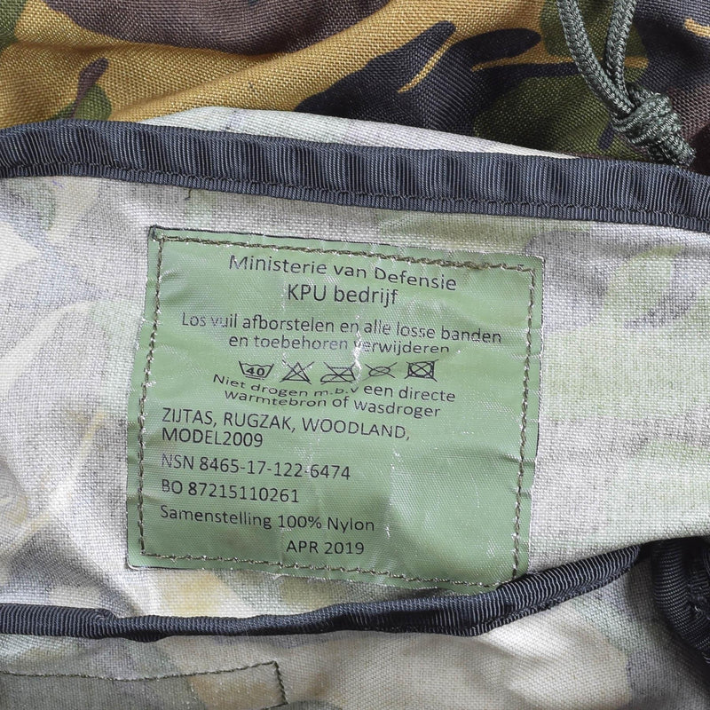 Mochila militar holandesa genuina DPM Patrón de mochila Combat 60L Táctico Táctico
