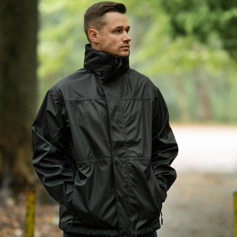MIL-TEC Rain Jacket Black Imploud Men Rainwear Rain Water Men's