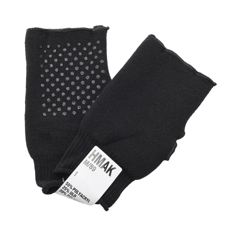 Guantes negros militares daneses originales más cálidos sin dedo sin deslizamiento del ejército de palma de palma nueva