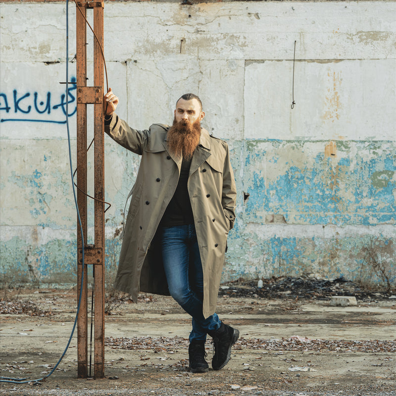 Gabla gabardina de Oficial Long Genuine Holand Holand Holch Army Coat Caki con forro nuevo