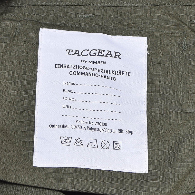 Tacgear Pantalones de carga de campo militar Ripstop pantalones reforzados tácticos oliva
