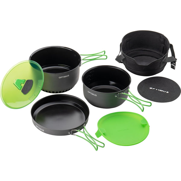 Optimus Terra Camp 4 Pot Set Cooking Camping Camping Camping Kit al aire libre 7 parte