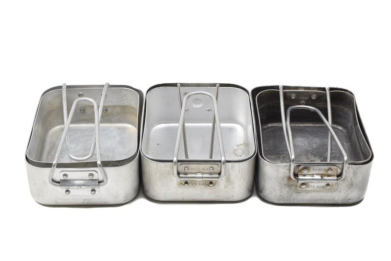 Original británico Militar Mess Tins Placa de senderismo de aluminio Camping Outdoor Pan