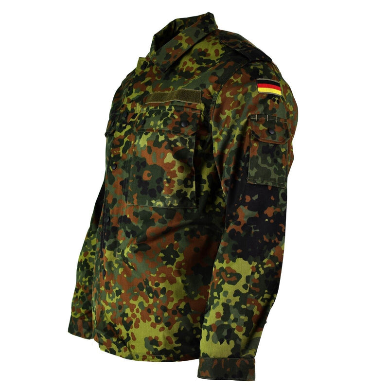 Camisa del ejército alemán original con cremallera Flecktarn Camo Combat Tactical BW Ejército