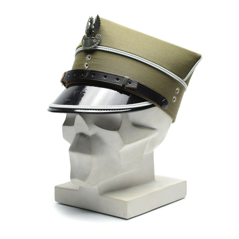 Hombo de visera militar polaco genuino Oficial del Ejército de Polonia Peaked Eagle Cockade NUEVO