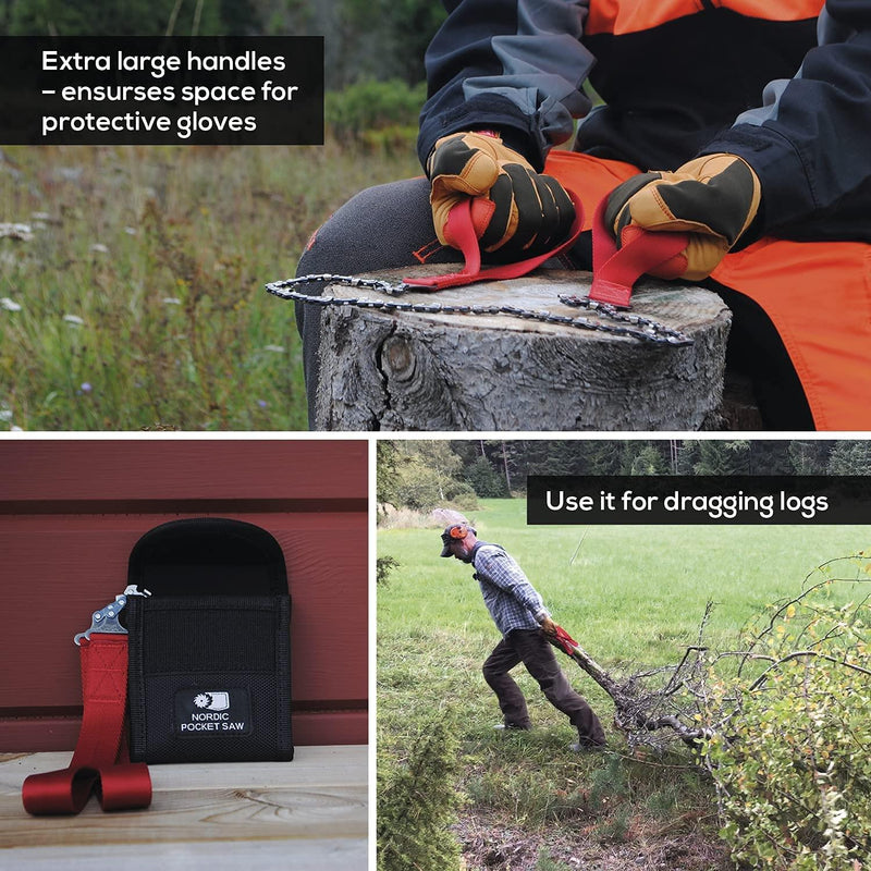 Nordic Pocket Saw Herramienta de supervivencia portátil Calidad de senderismo Manijas de naranja