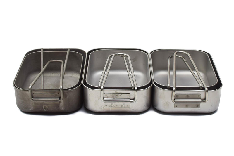 Problema militar original Mess Tins de acero inoxidable Camping Wajusware al aire libre