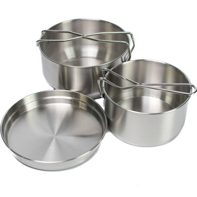 Cocina checa del ejército arbushcraft campenina kit de desorden de acero inoxidable militar 3 piezas