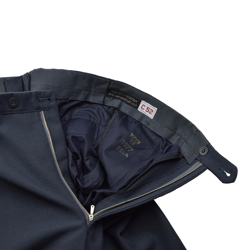 Vestido original del ejército sueco pantalones azules de pantalones clásicos formales uniformes zip nuevos