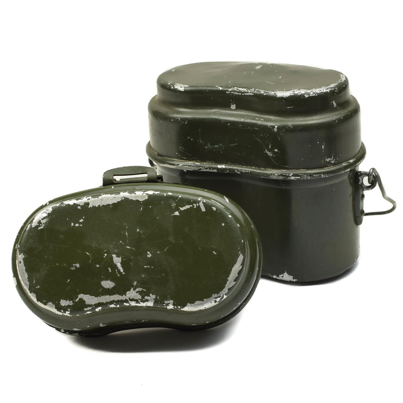 Kit de desorden del ejército húngaro genuino. Pot de bolos militar de aluminio set 2pcs