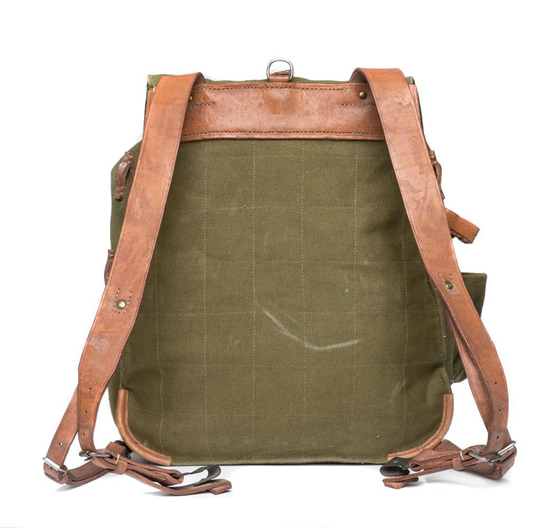Bolsa de mochila del ejército rumano genuino excedente militar OD Correa de hombro lienzo
