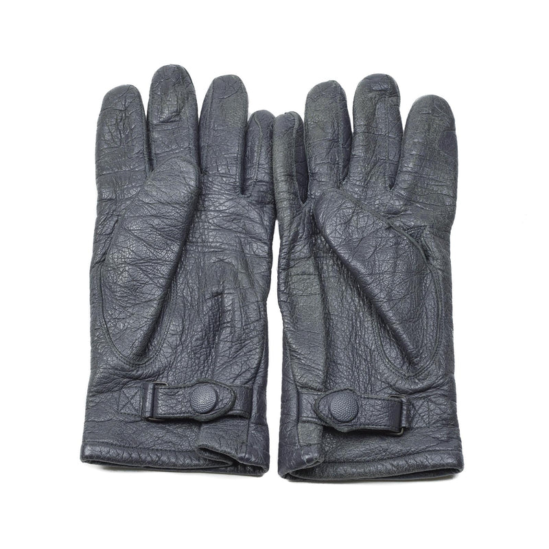 Guantes de cuero militar alemanes originales Correa de muñeca gris Alemania Ejército Excedente