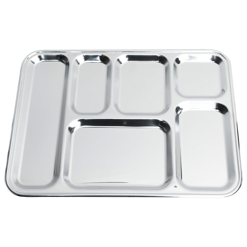 Bandeja de comida militar francesa original Bandeja de acero inoxidable Divisor de alimentos comedor nuevo