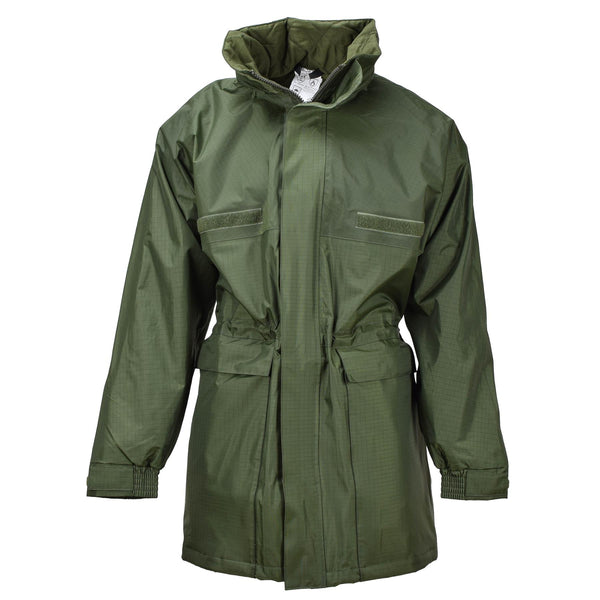 Chaqueta larga de lluvia belga original con Liner Olive Waterproof Field NUEVO