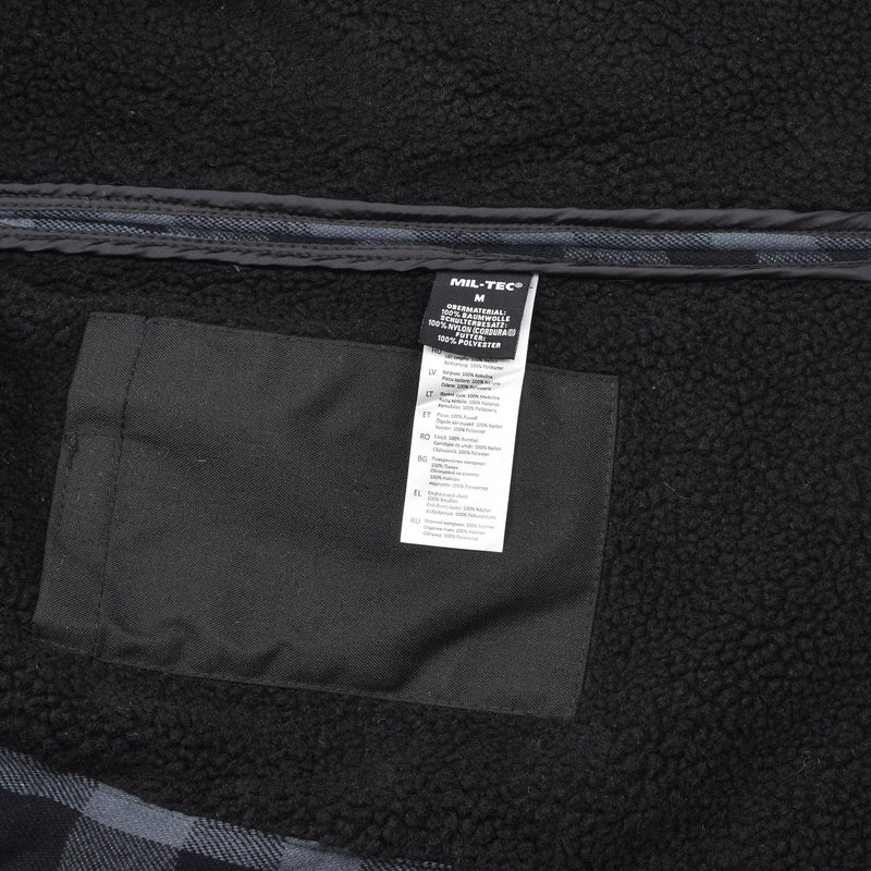 MIL-TEC Alemania Militar Lumberjack Chaqueta a cuadros A cuadrosos Black Grey Nuevo
