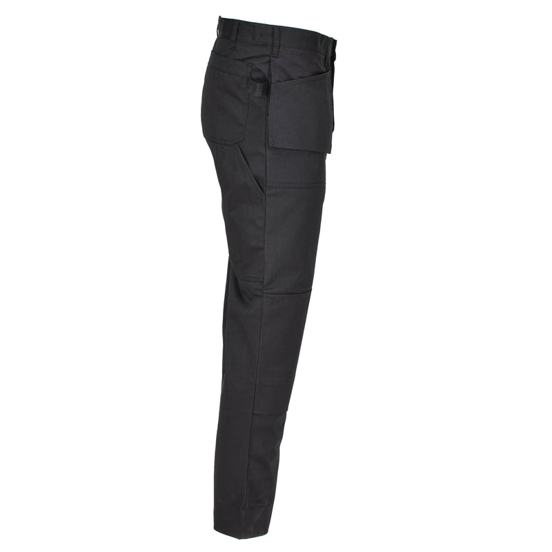 Trabajo militar belga original pantalones de carga duraderos rodillas reforzadas negras nuevas