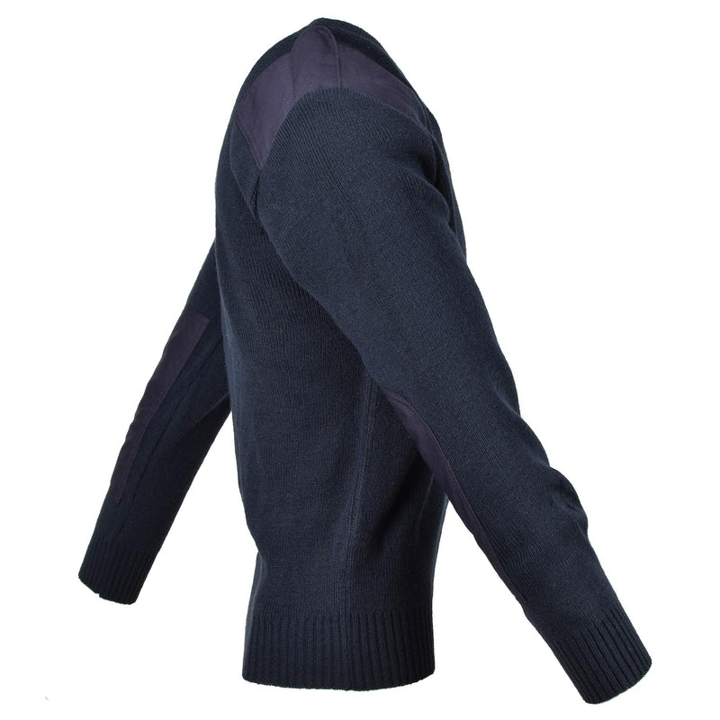 Servicio de jersey de Explicador de Ex-Policía British British British Séter Séter de cuello en V Blue