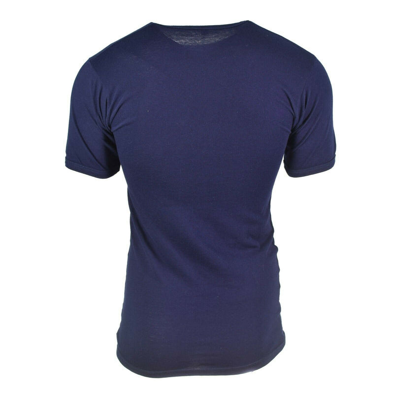 Camiseta azul marina del ejército italiano camisa de algodón azul mangas cortas nuevas