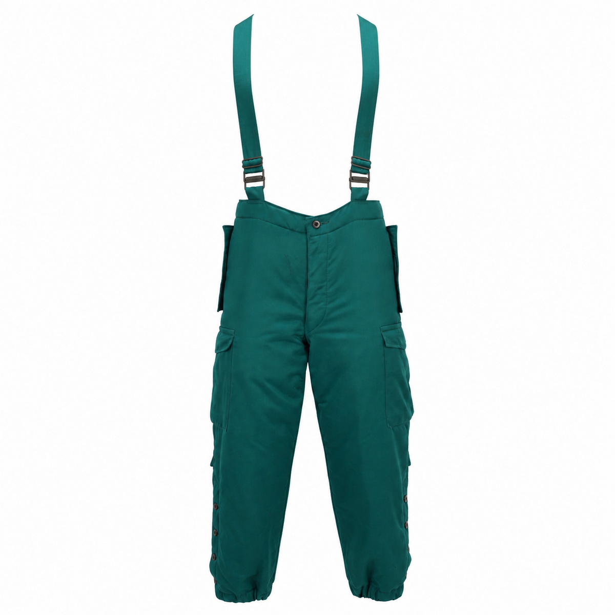 Pantalones con peto térmicos militares austriacos originales con aislamiento para clima frío, verde