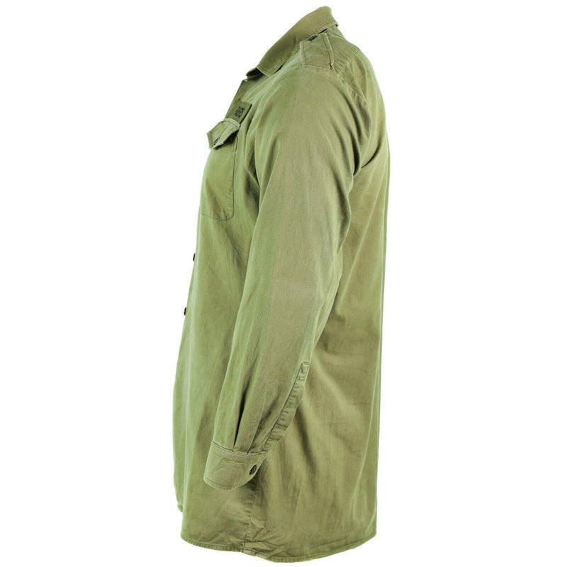 Camisa del ejército británico original O.D Servicio militar verde Manga larga BDU
