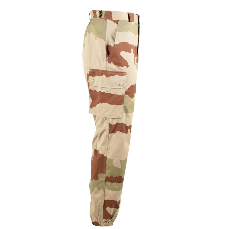 Pantalones militares franceses originales F2 Pantalones de camuflaje del desierto F2 Riberías de BDU del ejército reforzado