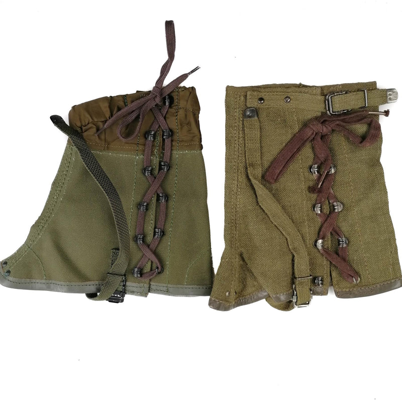 Gaiters del ejército italiano genuino lienzo od ultive senderismo excedente militar M70 combate