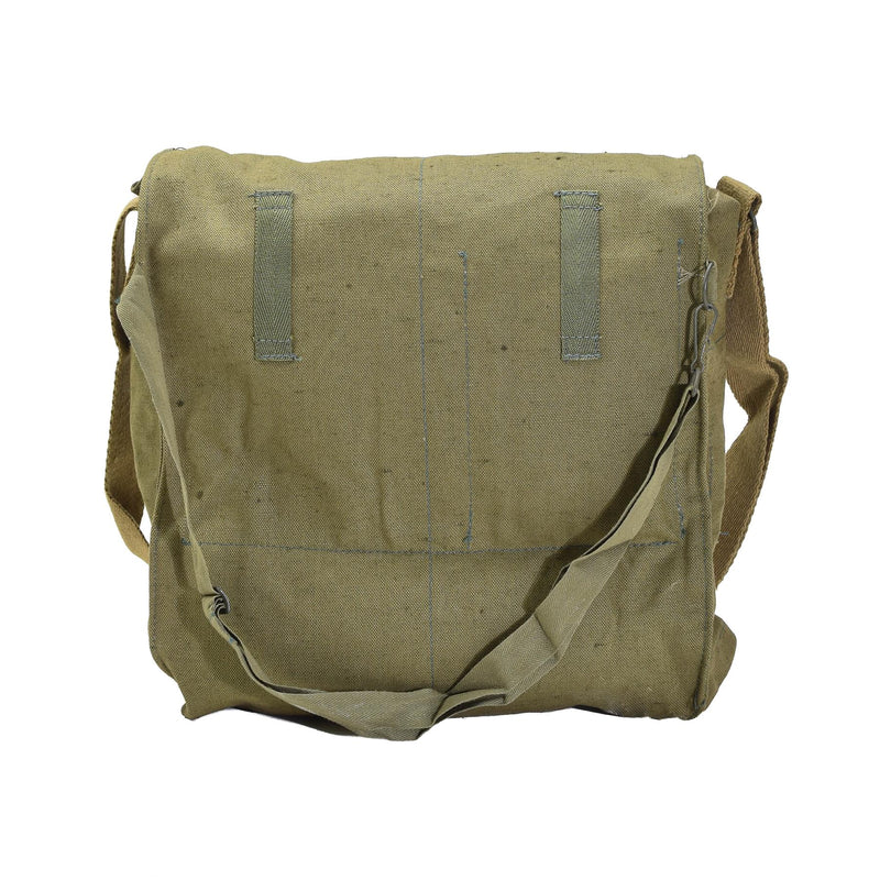 Bolsita de hombro de máscara de gas militar checa original lienzo verde