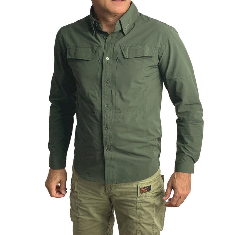 Camisa militar de manga larga de Texar Fit Slim Garming Classic Camisetas del ejército