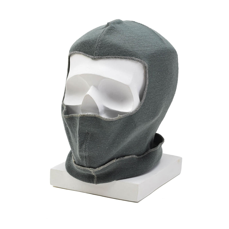 Lana militar suiza original Balaclava Ligera ligera Cálida Invierno Masilla elástica Gris