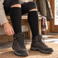 Calcetines de invierno militares británicos originales de punto acanalado cálido EU 39–40 Negro