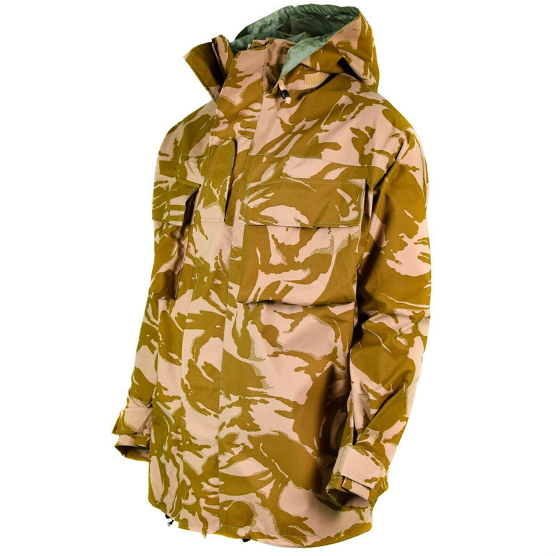 Genú de la chaqueta de combate del ejército británico CAMO DESERT MVP GORETEX RAVER IMPRESIÓN NUEVO
