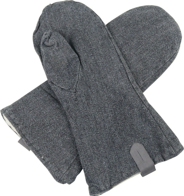 Mitaje del ejército suizo original Denim lana gris clima frío guantes militares forrados