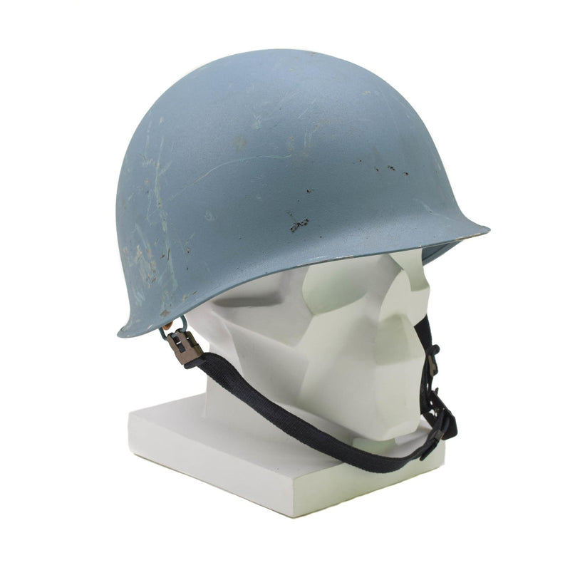 Casco de acero belga militar original M51 Combate táctico PVC PVC Light Blue