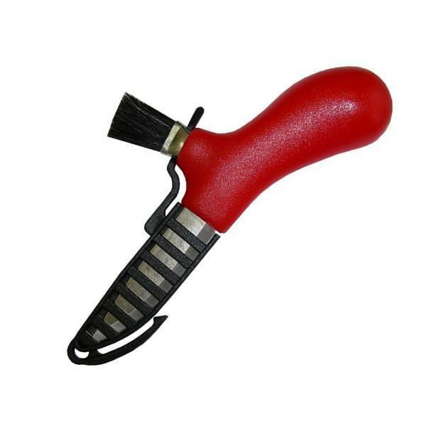 Cuchillo sueco Mora hongo recogiendo acero inoxidable cepillo de caballo real rojo