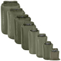 Bolsas impermeables militares escocesas originales, 1 L – 40 L, parte superior enrollable, hebilla de liberación rápida, color verde oliva