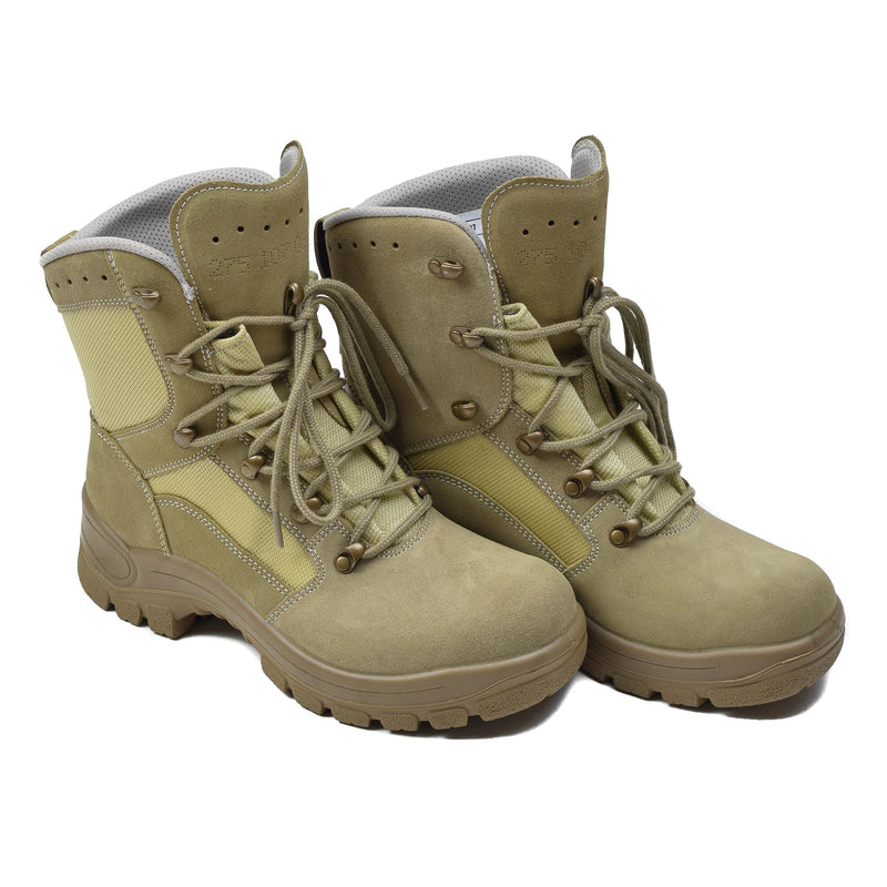 Botas tácticas militares alemanas originales impermeables de caucho de color caqui ronda suela nueva