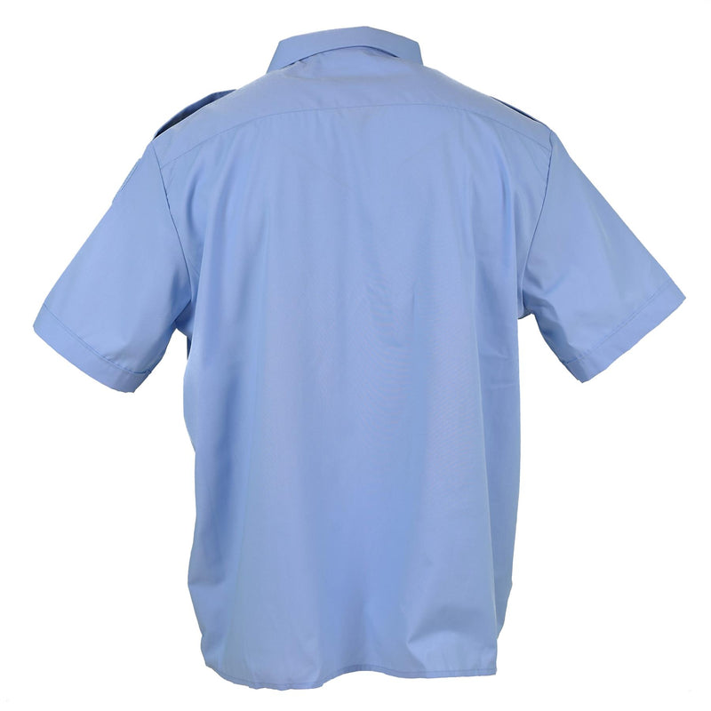 Genuina Policía Militar francesa Camisa de manga corta de algodón azul gendarme nuevo