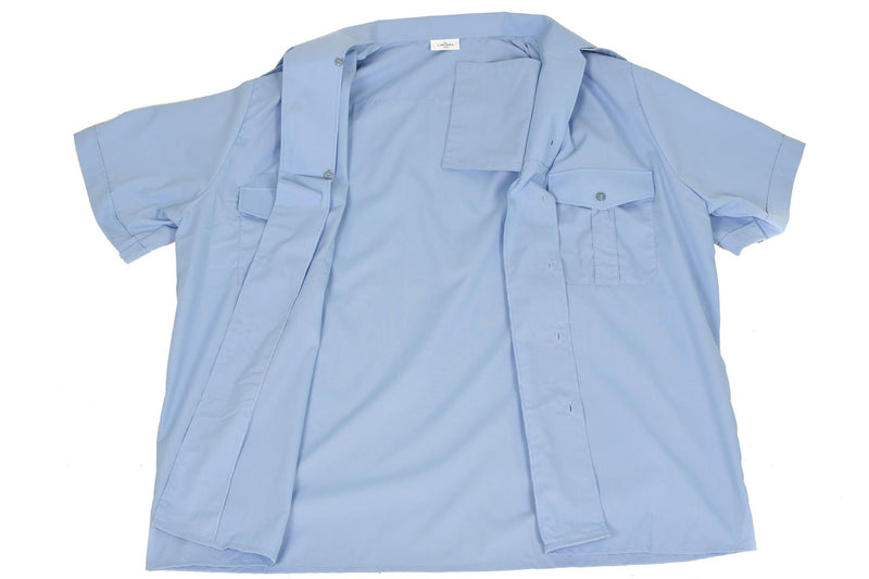 Genuina Policía Militar francesa Camisa de manga corta de algodón azul gendarme nuevo