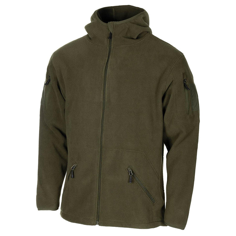 MFH estilo militar con capucha oliva chaqueta de vellón ejército táctico con cremallera completa senderismo nuevo