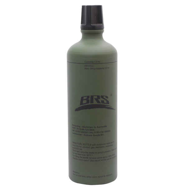 BRS ALUMINUM ALUMINUS 1LITER Combustible líquido Botella de tornillo liviano Tapa de boquilla Oliva NUEVA