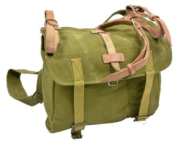 Bolsa de pan del ejército rumano genuino excedente militar lienzo de oliva havsack od