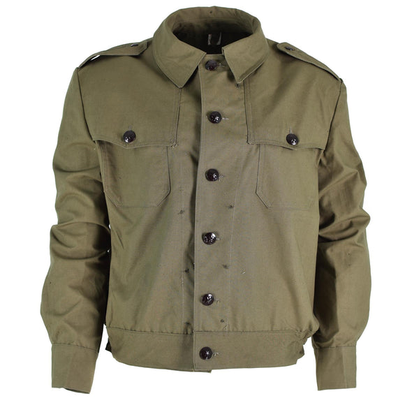 Tropas de campo del ejército búlgaro original lienzo Ike chaqueta OD Procidente militar