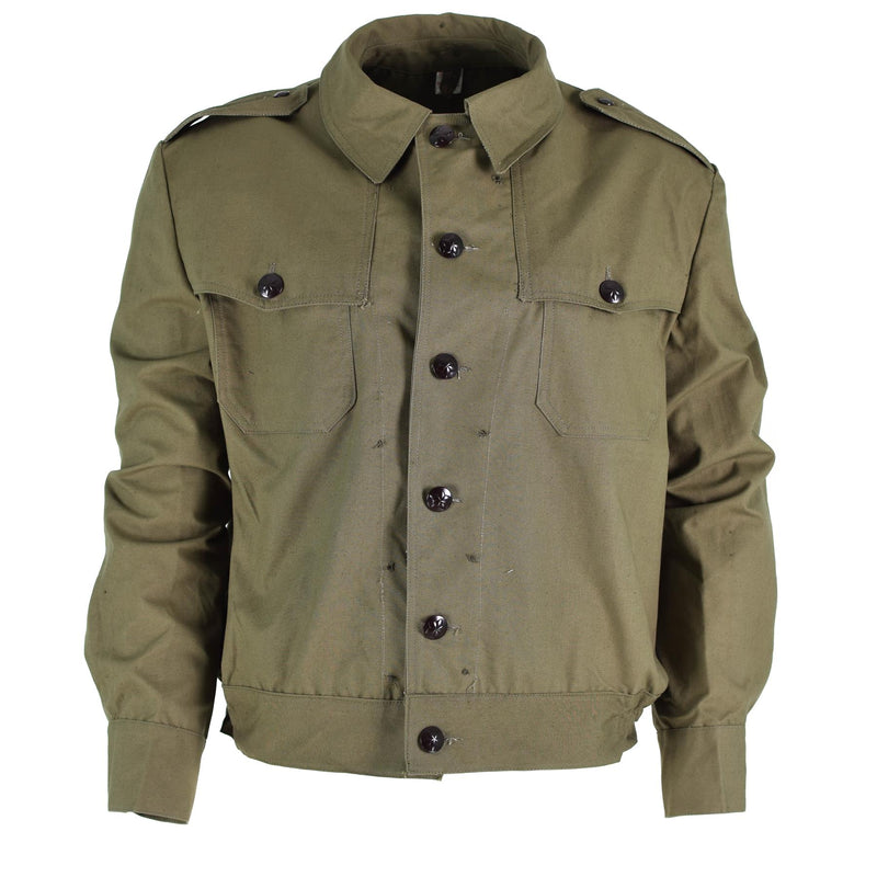 Tropas de campo del ejército búlgaro original lienzo Ike chaqueta OD Procidente militar